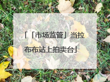 「市场监管」当拉布布站上拍卖台