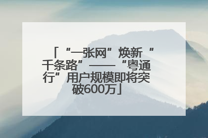 “一张网”焕新“千条路”——“粤通行”用户规模即将突破600万