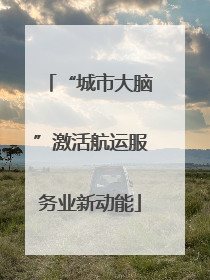 “城市大脑”激活航运服务业新动能