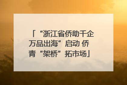 “浙江省侨助千企万品出海”启动 侨青“架桥”拓市场