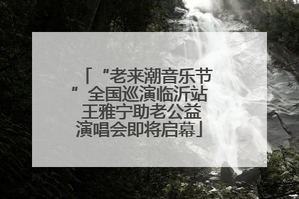 “老来潮音乐节”全国巡演临沂站 王雅宁助老公益演唱会即将启幕
