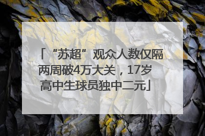 “苏超”观众人数仅隔两周破4万大关，17岁高中生球员独中二元