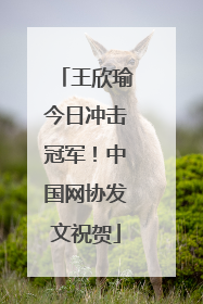 王欣瑜今日冲击冠军！中国网协发文祝贺