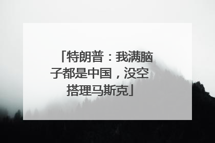 特朗普：我满脑子都是中国，没空搭理马斯克