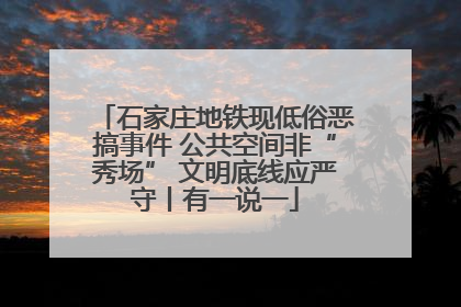 石家庄地铁现低俗恶搞事件 公共空间非“秀场” 文明底线应严守丨有一说一