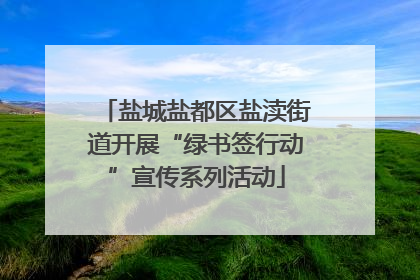 盐城盐都区盐渎街道开展“绿书签行动”宣传系列活动