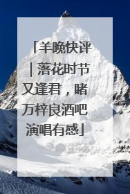 羊晚快评｜落花时节又逢君，睹万梓良酒吧演唱有感