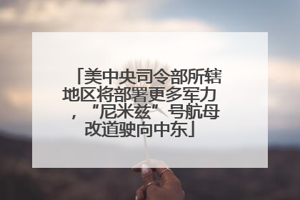 美中央司令部所辖地区将部署更多军力，“尼米兹”号航母改道驶向中东