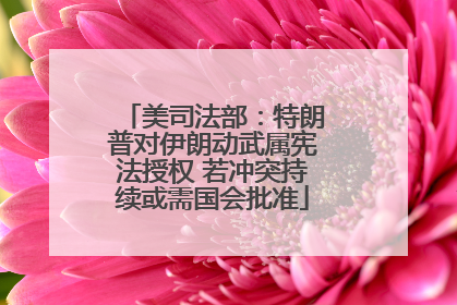 美司法部：特朗普对伊朗动武属宪法授权 若冲突持续或需国会批准