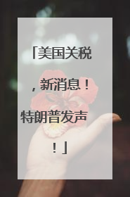 美国关税，新消息！特朗普发声！