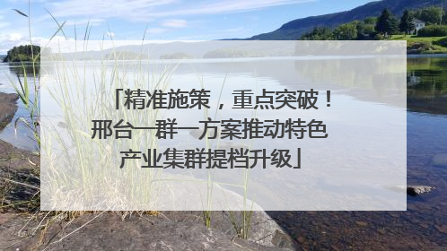 精准施策，重点突破！邢台一群一方案推动特色产业集群提档升级