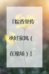 粽香里传承好家风（在现场）