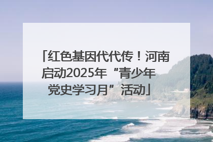 红色基因代代传！河南启动2025年“青少年党史学习月”活动