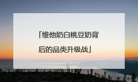 维他奶白桃豆奶背后的品类升级战