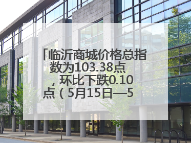 临沂商城价格总指数为103.38点，环比下跌0.10点（5月15日—5月21日）