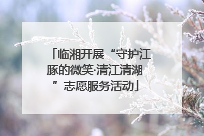 临湘开展“守护江豚的微笑·清江清湖”志愿服务活动