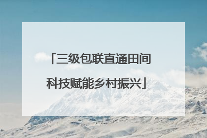 三级包联直通田间 科技赋能乡村振兴