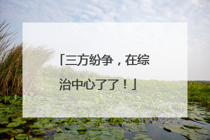 三方纷争，在综治中心了了！