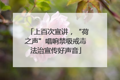 上百次宣讲，“荷之声”唱响禁吸戒毒法治宣传好声音