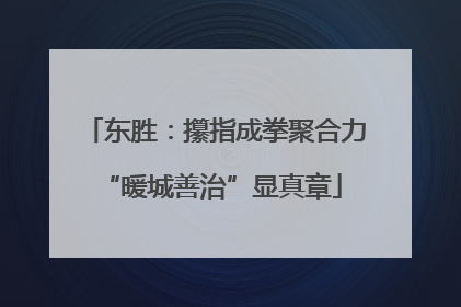 东胜：攥指成拳聚合力 “暖城善治”显真章