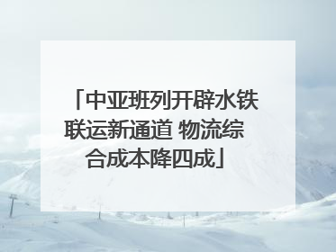 中亚班列开辟水铁联运新通道 物流综合成本降四成