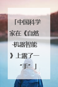 中国科学家在《自然·机器智能》上露了一“手”