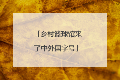 乡村篮球馆来了中外国字号