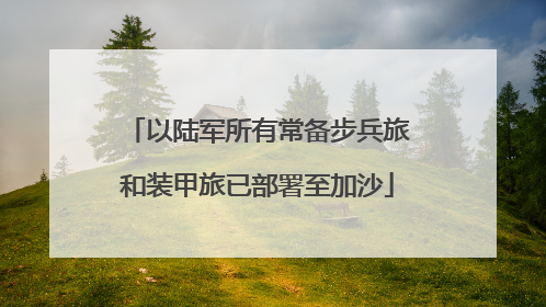 以陆军所有常备步兵旅和装甲旅已部署至加沙