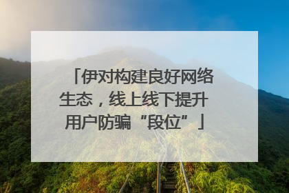 伊对构建良好网络生态，线上线下提升用户防骗“段位”