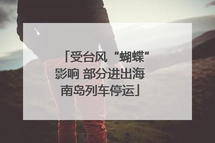 受台风“蝴蝶”影响 部分进出海南岛列车停运