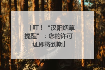 叮！“汉阳烟草提醒”：您的许可证即将到期