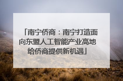 南宁侨商：南宁打造面向东盟人工智能产业高地给侨商提供新机遇