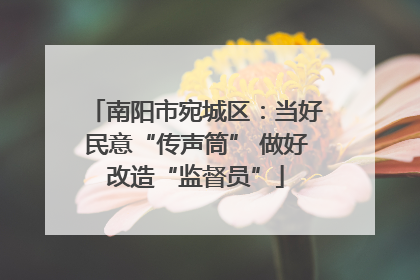 南阳市宛城区：当好民意“传声筒” 做好改造“监督员”