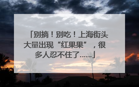 别摘！别吃！上海街头大量出现“红果果”，很多人忍不住了……