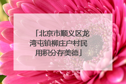 北京市顺义区龙湾屯镇柳庄户村民用积分存美德