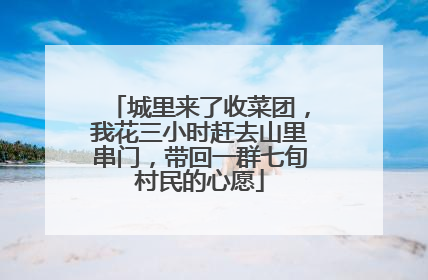 城里来了收菜团，我花三小时赶去山里串门，带回一群七旬村民的心愿