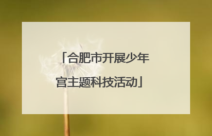 合肥市开展少年宫主题科技活动