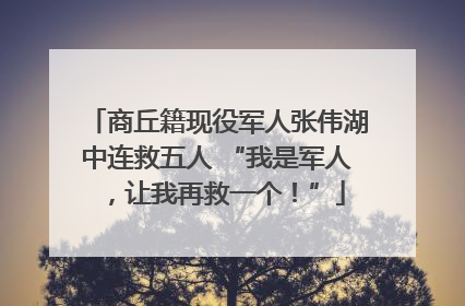 商丘籍现役军人张伟湖中连救五人 “我是军人，让我再救一个！”
