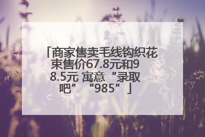 商家售卖毛线钩织花束售价67.8元和98.5元 寓意“录取吧”“985”