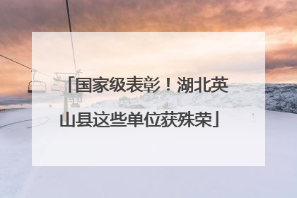 国家级表彰！湖北英山县这些单位获殊荣