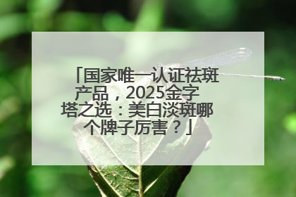 国家唯一认证祛斑产品，2025金字塔之选：美白淡斑哪个牌子厉害？