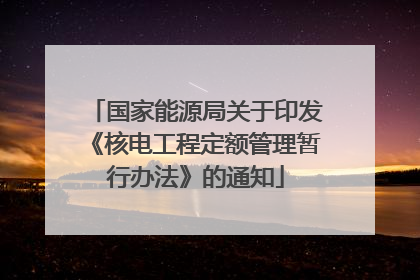 国家能源局关于印发《核电工程定额管理暂行办法》的通知