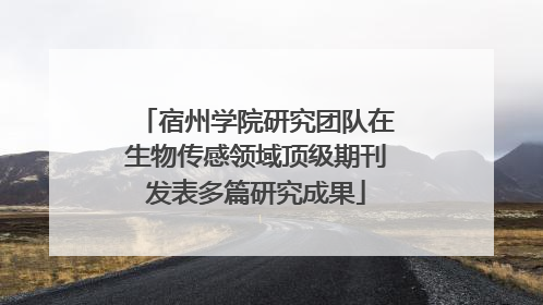 宿州学院研究团队在生物传感领域顶级期刊发表多篇研究成果