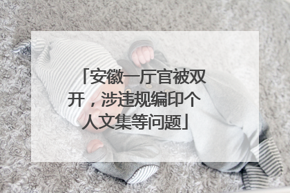安徽一厅官被双开，涉违规编印个人文集等问题