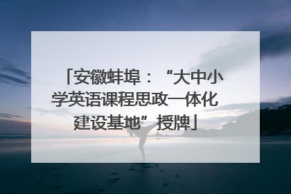 安徽蚌埠：“大中小学英语课程思政一体化建设基地”授牌