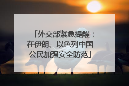 外交部紧急提醒：在伊朗、以色列中国公民加强安全防范