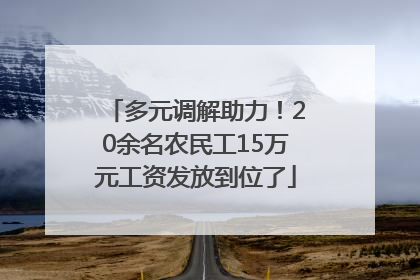 多元调解助力！20余名农民工15万元工资发放到位了