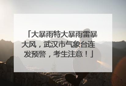 大暴雨特大暴雨雷暴大风，武汉市气象台连发预警，考生注意！