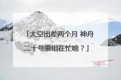 太空出差两个月 神舟二十号乘组在忙啥？