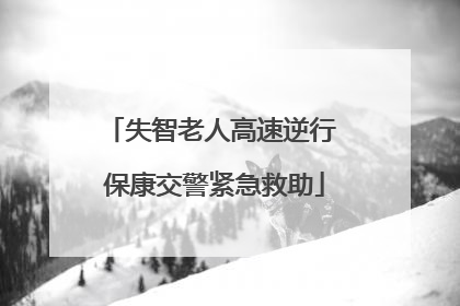 失智老人高速逆行 保康交警紧急救助